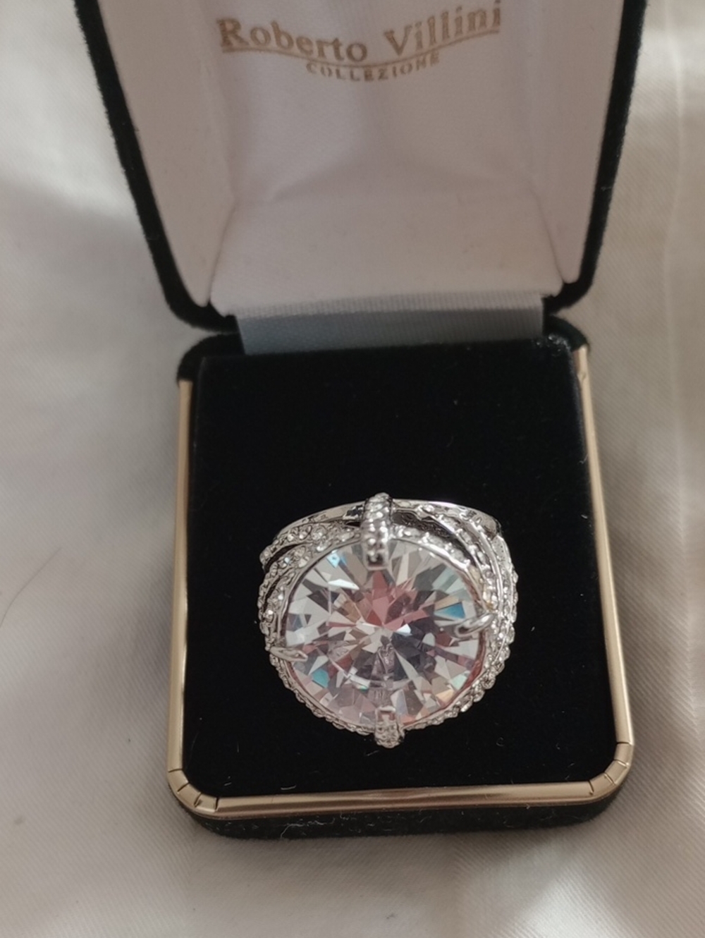 MACY'S Silver Tone Multi-Stone Fashion Ring set with Crystal And CZ Accents
